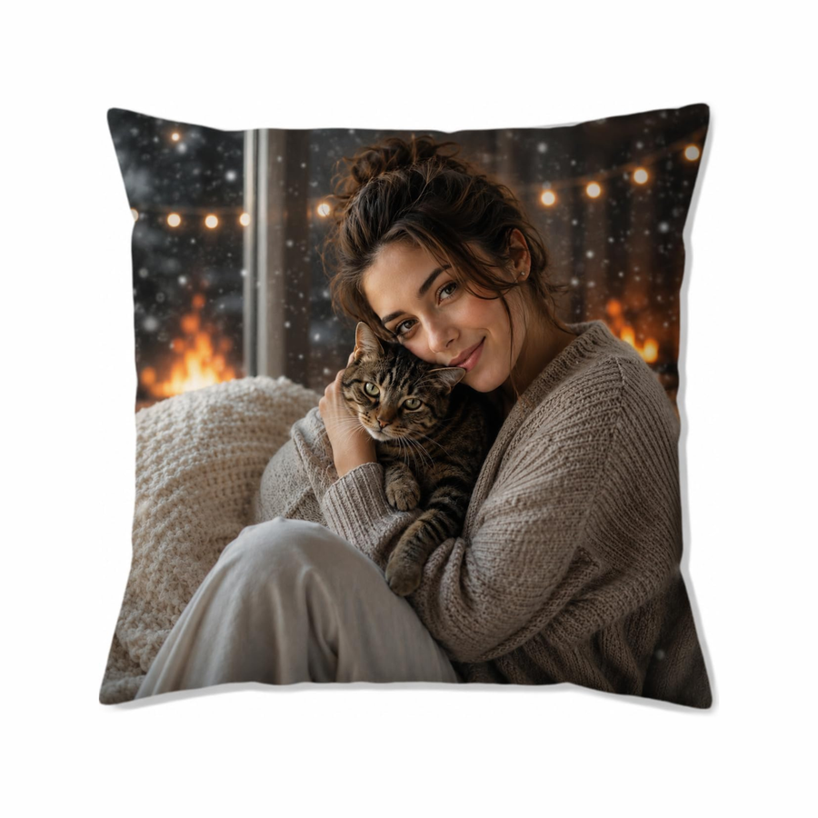 Personalised Photo Cushion | Custom Picture Pillow Cover Gift | UK