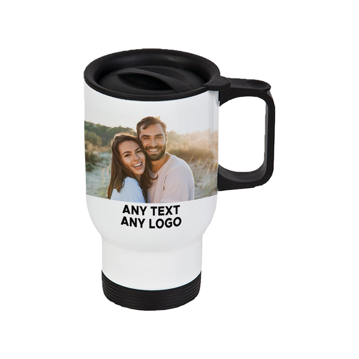Personalised Travel Mug | Custom Photo & Text Stainless Steel Cup | UK