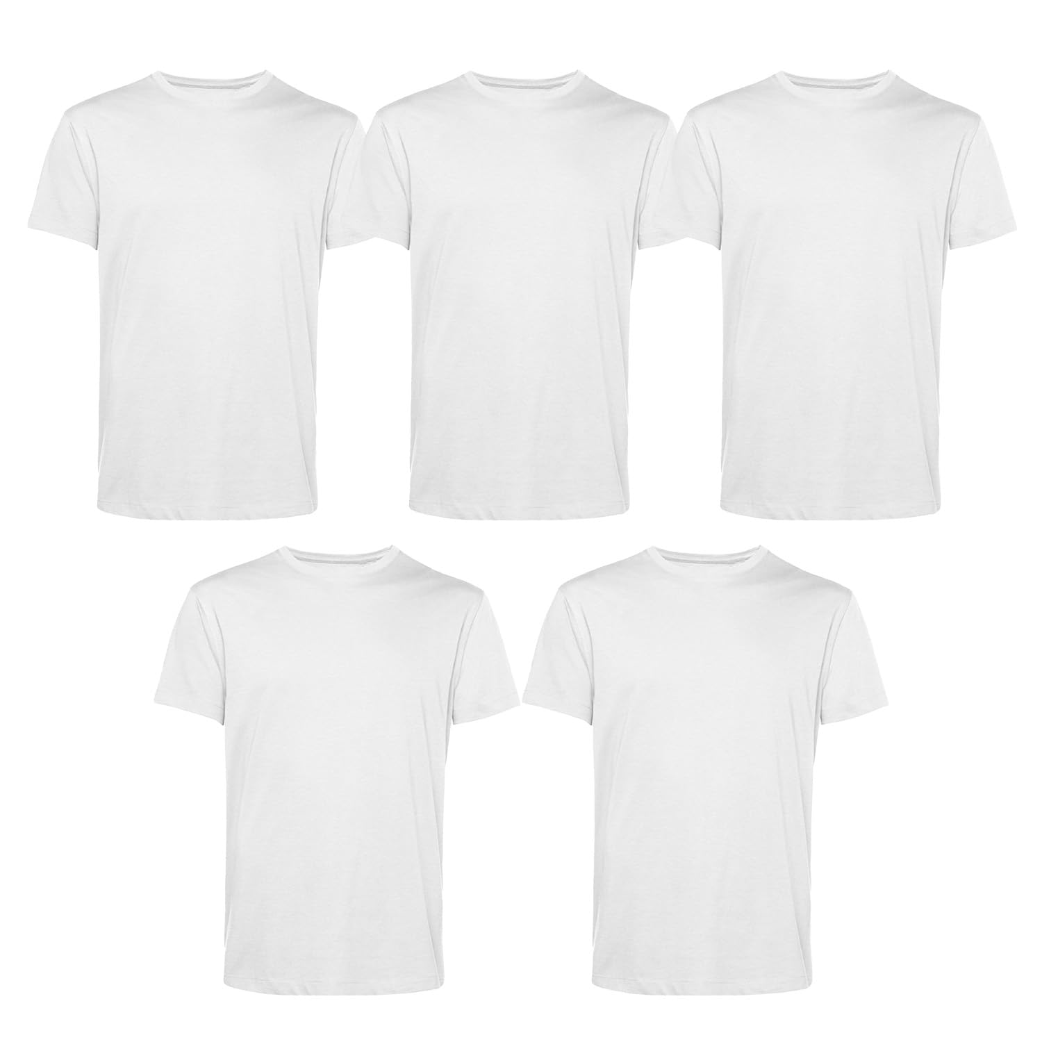 Men’s T-Shirts Multipack | Crew Neck Short Sleeve Cotton 5 Pack T-Shirts | Gym Tops for Him