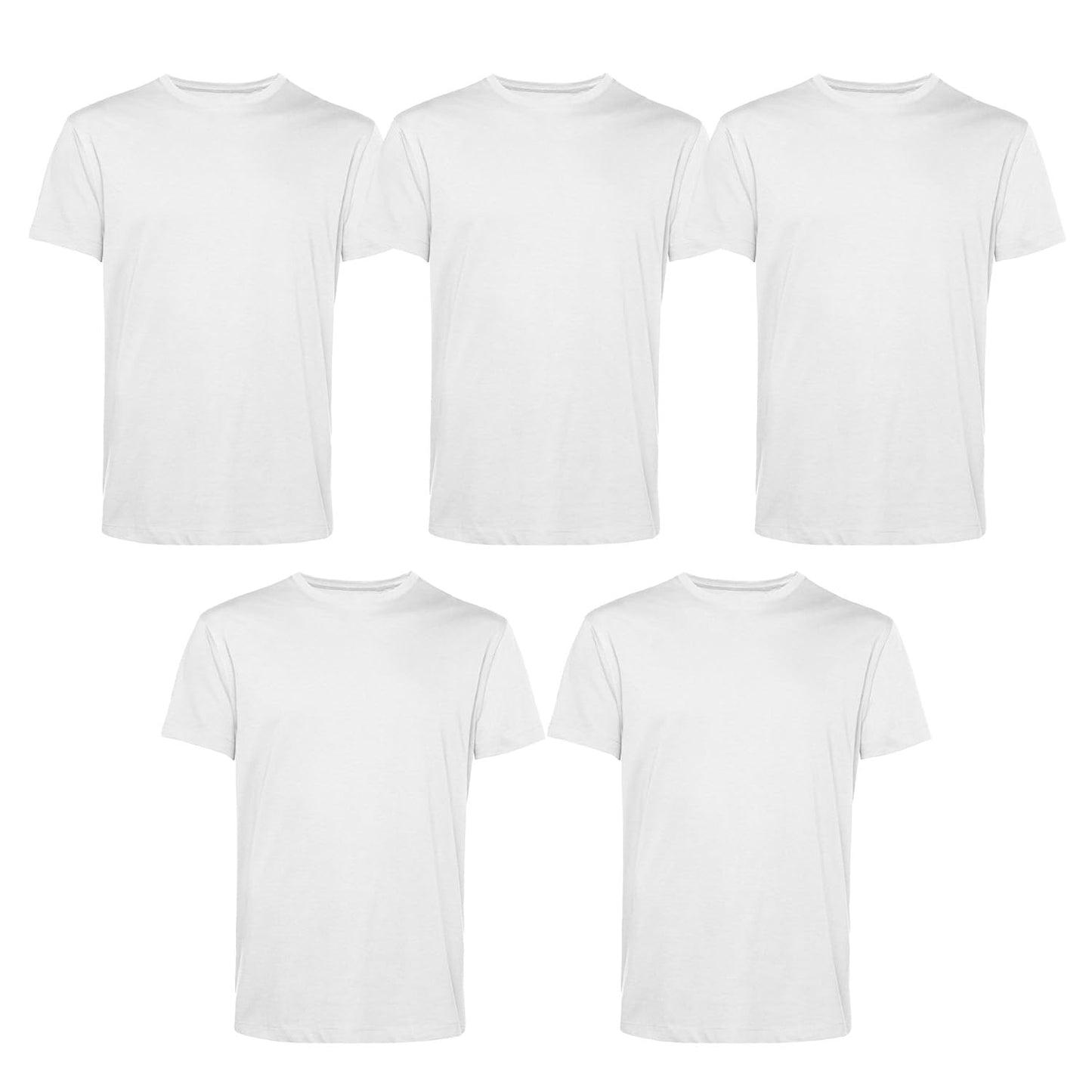 Men’s T-Shirts Multipack | Crew Neck Short Sleeve Cotton 5 Pack T-Shirts | Gym Tops for Him