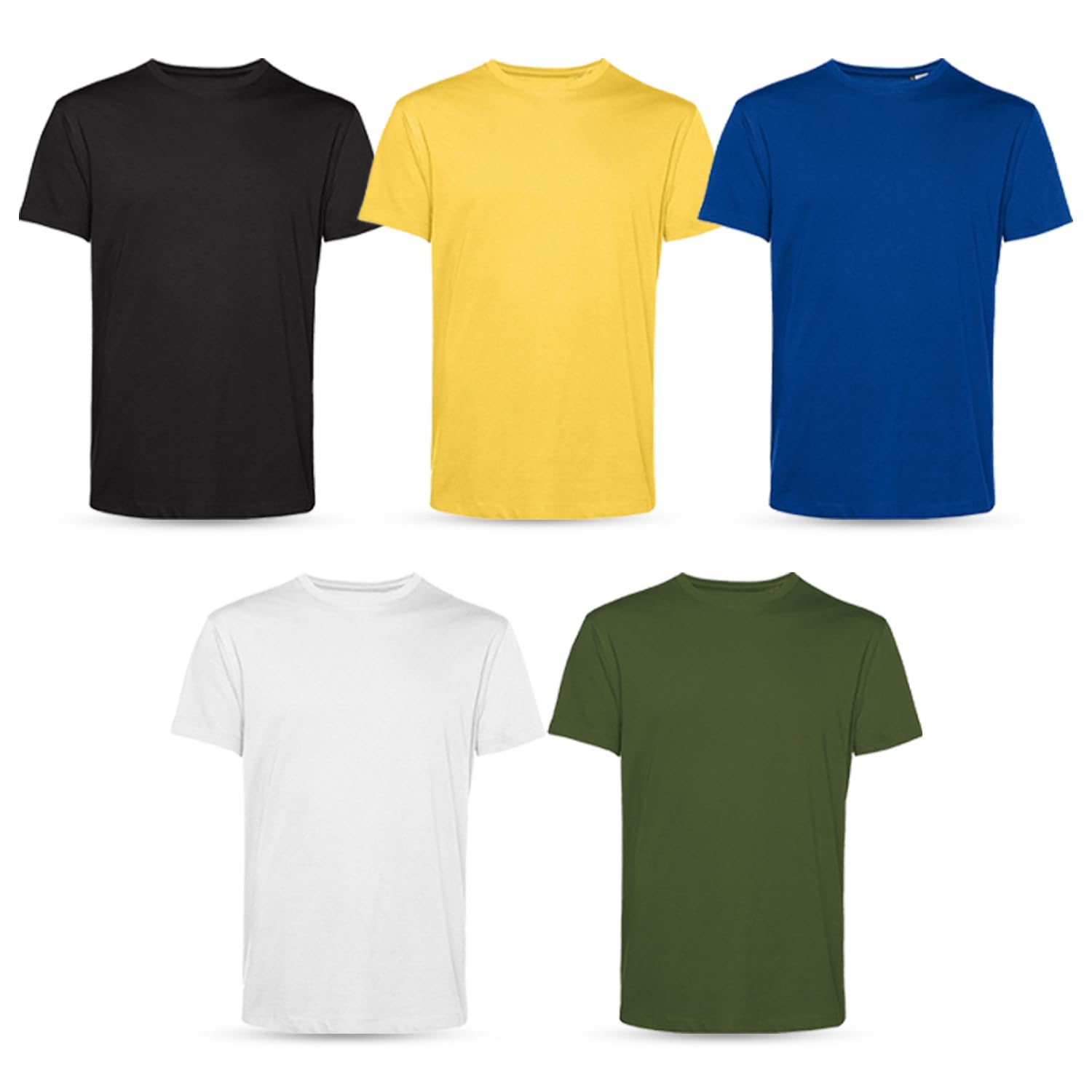 Men’s T-Shirts Multipack | Crew Neck Short Sleeve Cotton 5 Pack T-Shirts | Gym Tops for Him
