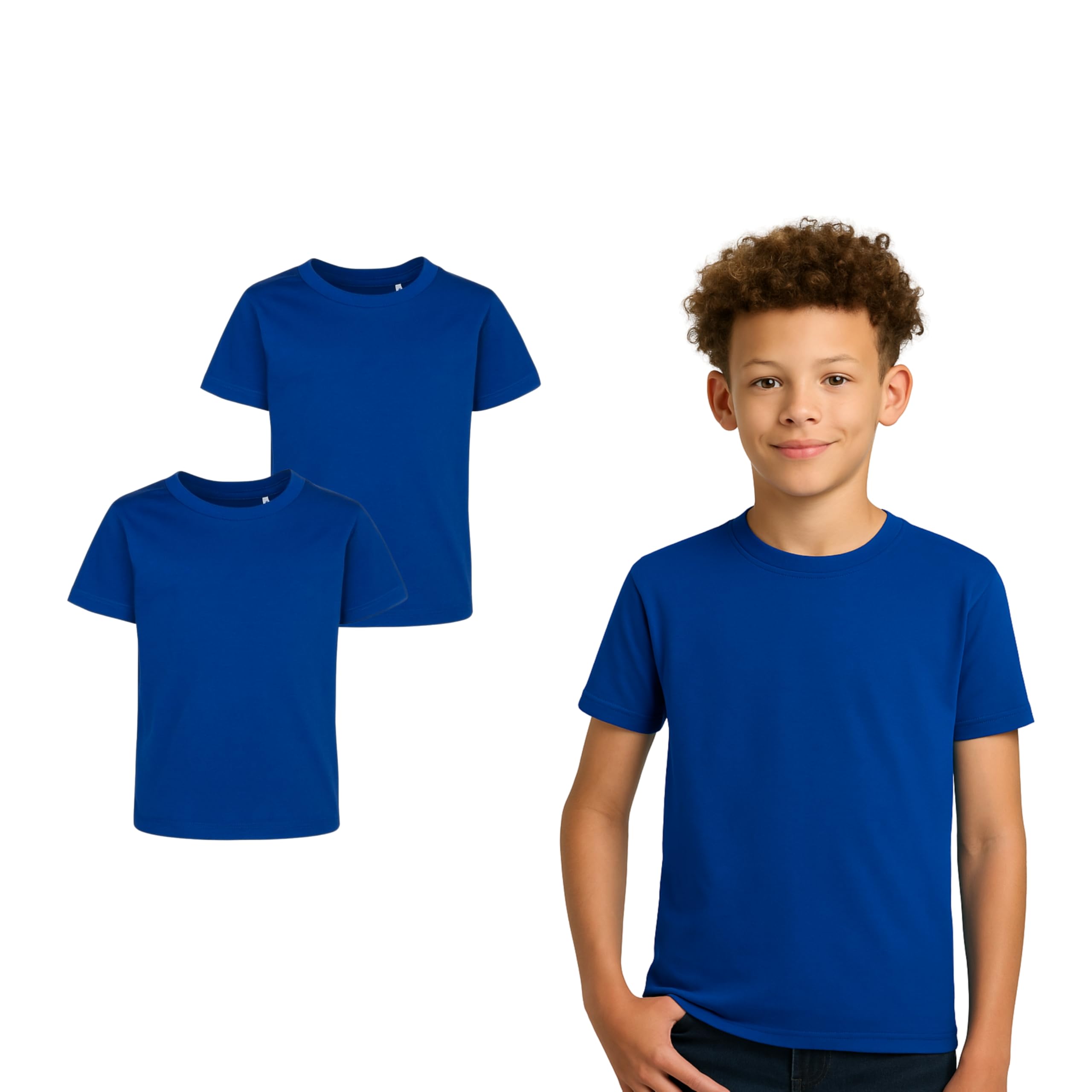 Boys & Girls T-Shirts for Kids - Pack of 2 Short Sleeve Cotton Tops