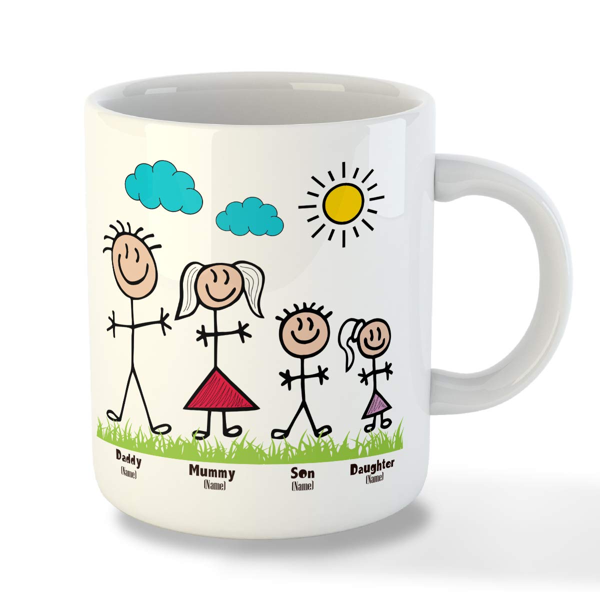 Personalised Dad and Mom Mug For Family and Clidrens  - Custom Names Mugs