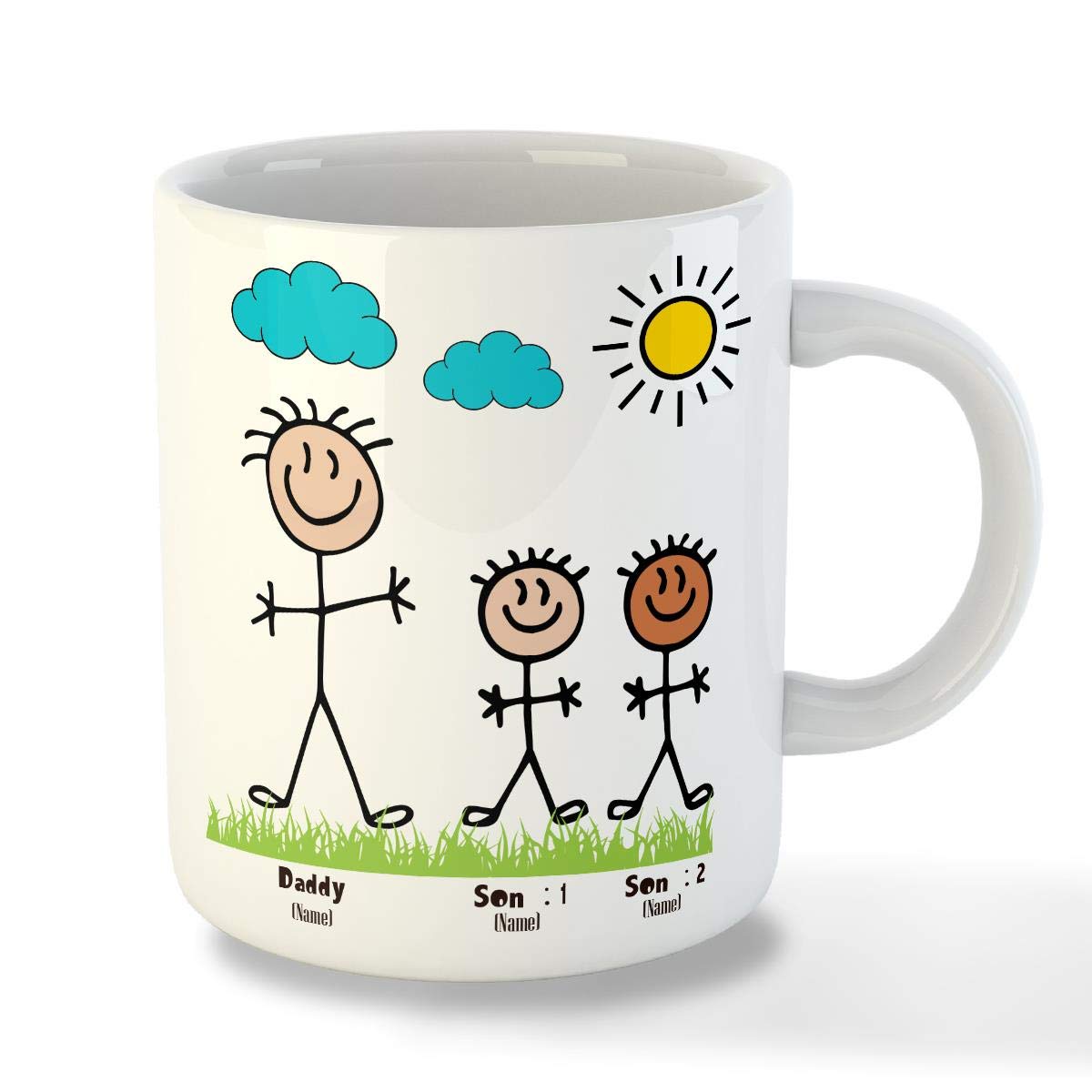 Personalised Dad and Mom Mug For Family and Clidrens  - Custom Names Mugs