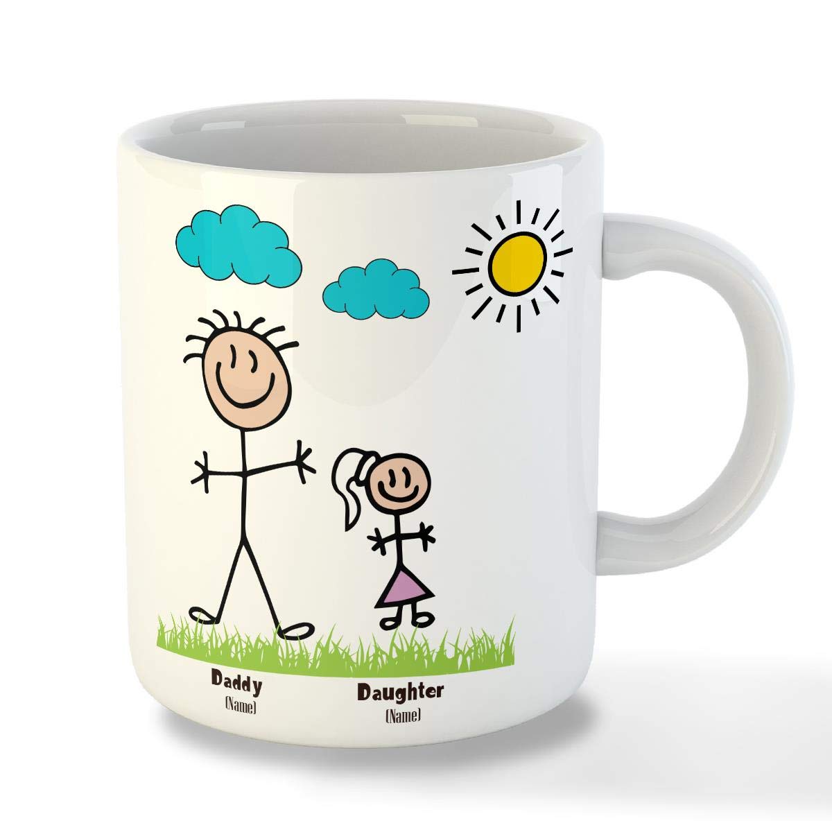 Personalised Dad and Mom Mug For Family and Clidrens  - Custom Names Mugs