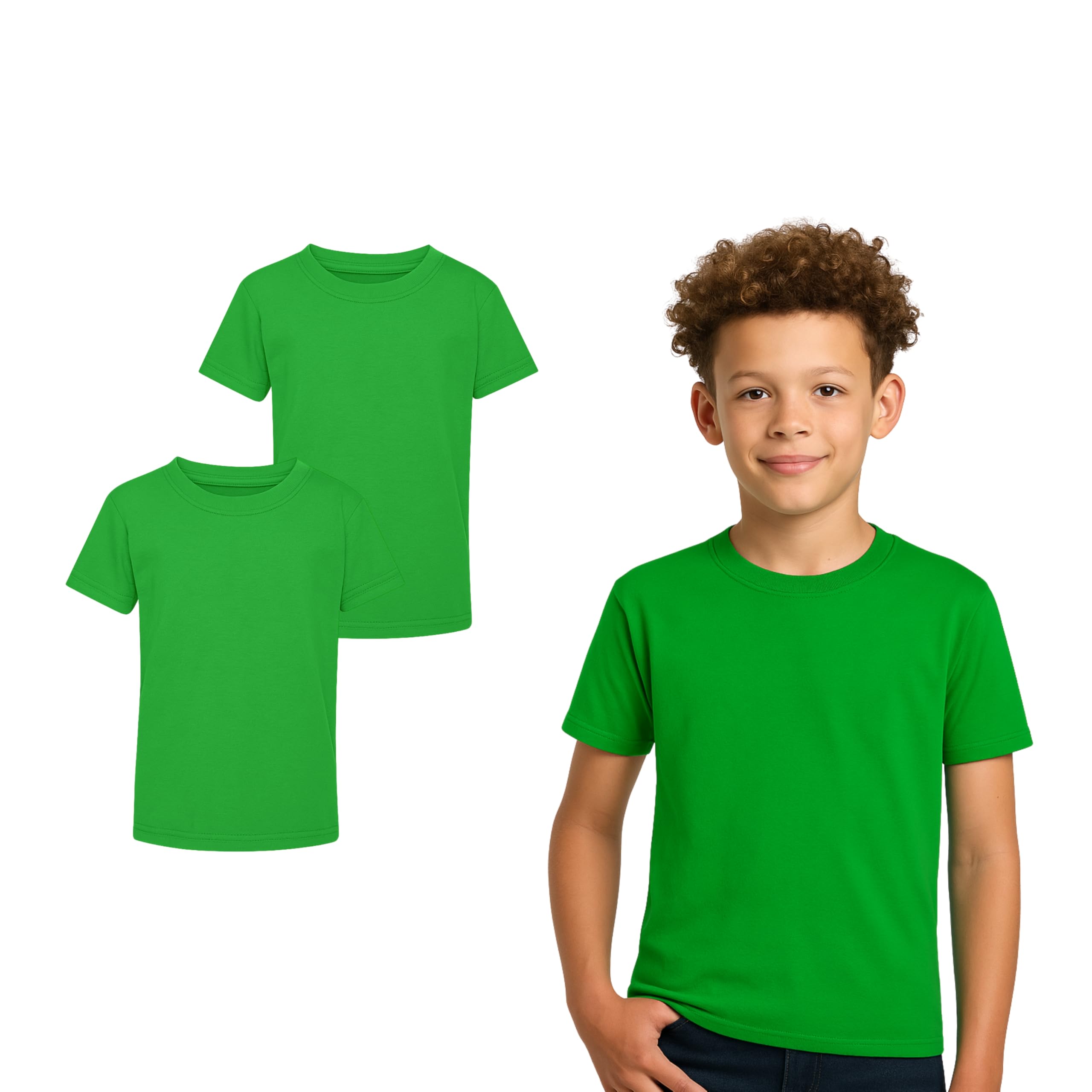 Boys & Girls T-Shirts for Kids - Pack of 2 Short Sleeve Cotton Tops