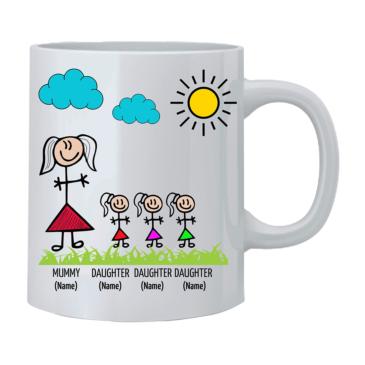 Personalised Dad and Mom Mug For Family and Clidrens  - Custom Names Mugs