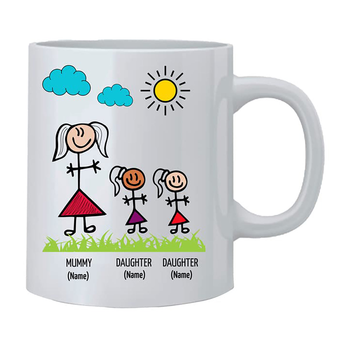 Personalised Dad and Mom Mug For Family and Clidrens  - Custom Names Mugs