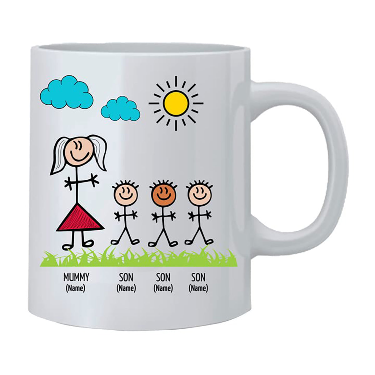 Personalised Dad and Mom Mug For Family and Clidrens  - Custom Names Mugs