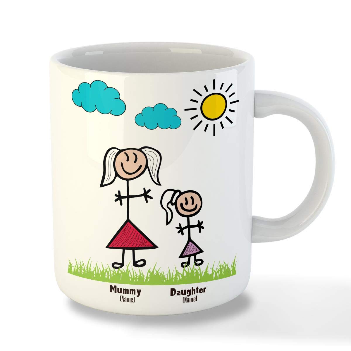 Personalised Dad and Mom Mug For Family and Clidrens  - Custom Names Mugs