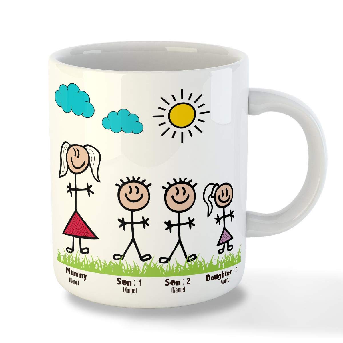 Personalised Dad and Mom Mug For Family and Clidrens  - Custom Names Mugs