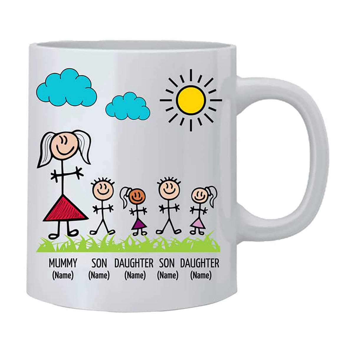 Personalised Dad and Mom Mug For Family and Clidrens  - Custom Names Mugs