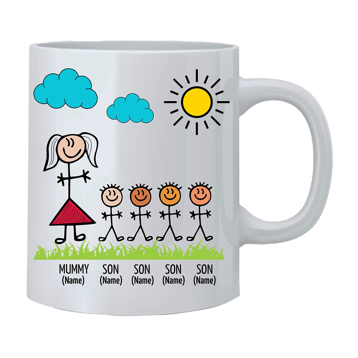 Personalised Dad and Mom Mug For Family and Clidrens  - Custom Names Mugs
