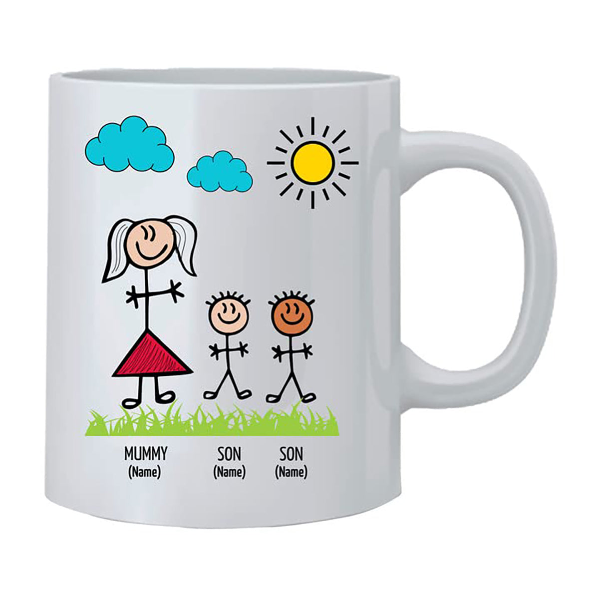 Personalised Dad and Mom Mug For Family and Clidrens  - Custom Names Mugs