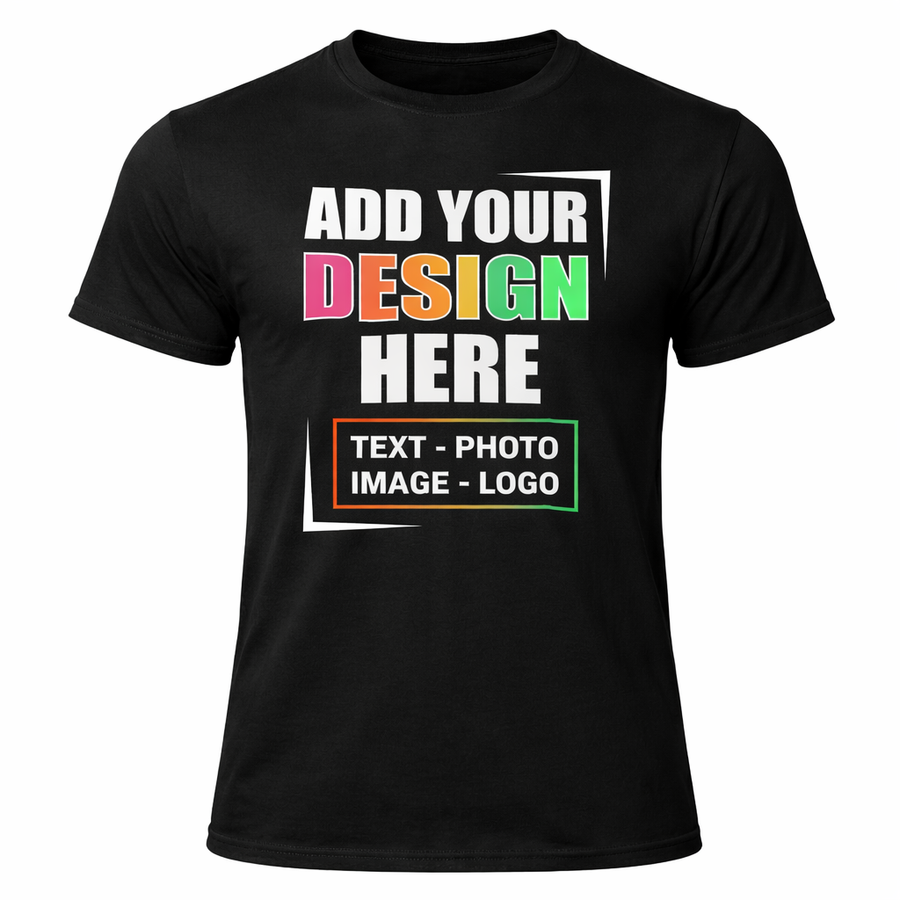 Personalised Men's T-Shirt | Custom Photo, Text & Logo Tee | UK