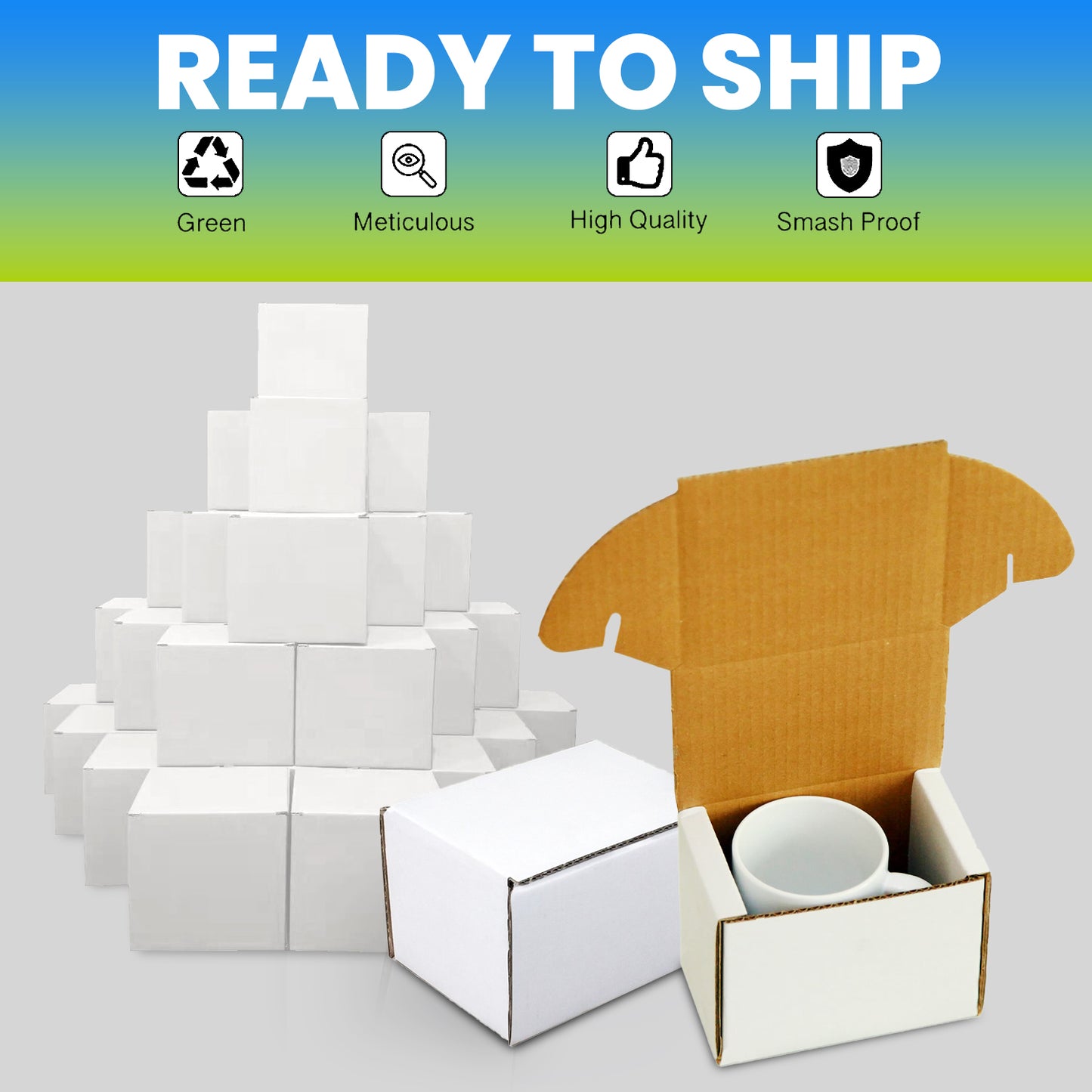 Smash Proof Boxes for 11oz Mugs – Cardboard Boxes for Moving, Packaging, Posting, Mailing & Shipping for Safe Delivery