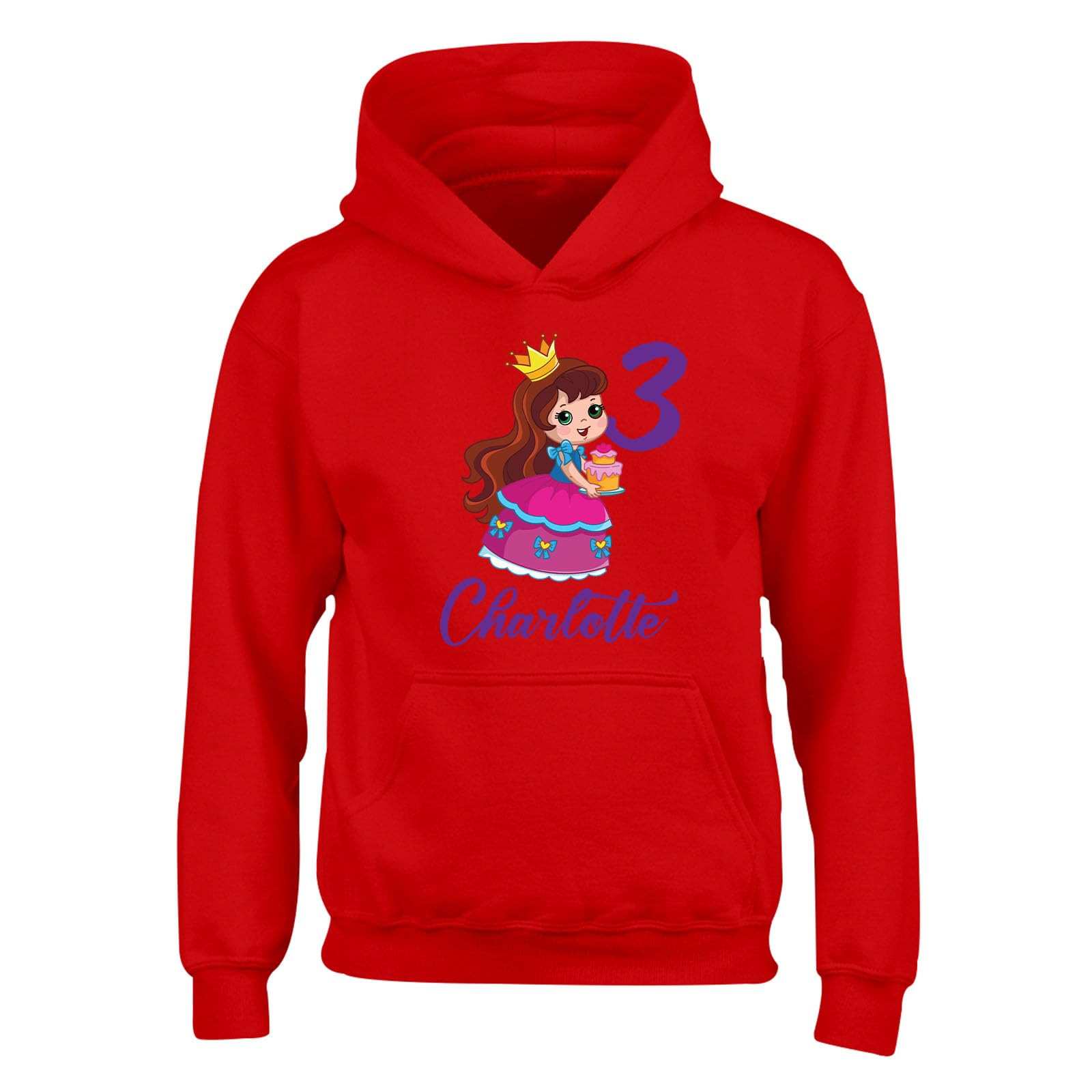 Personalised Any Name & Age Girls Hoody - Girls Customize Hoodie