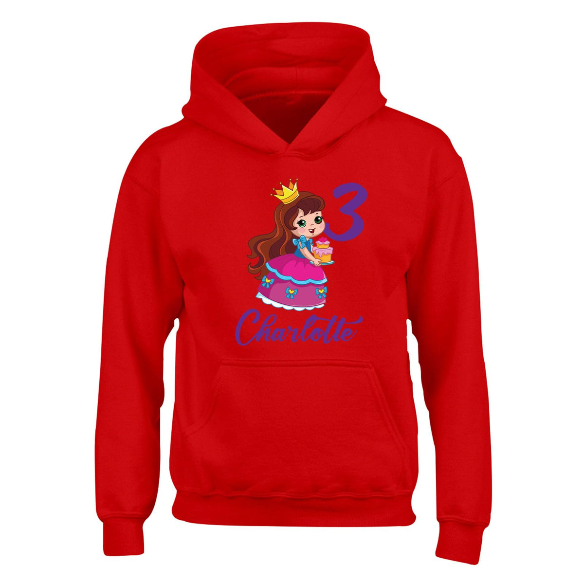Personalised Any Name & Age Girls Hoody - Girls Customize Hoodie