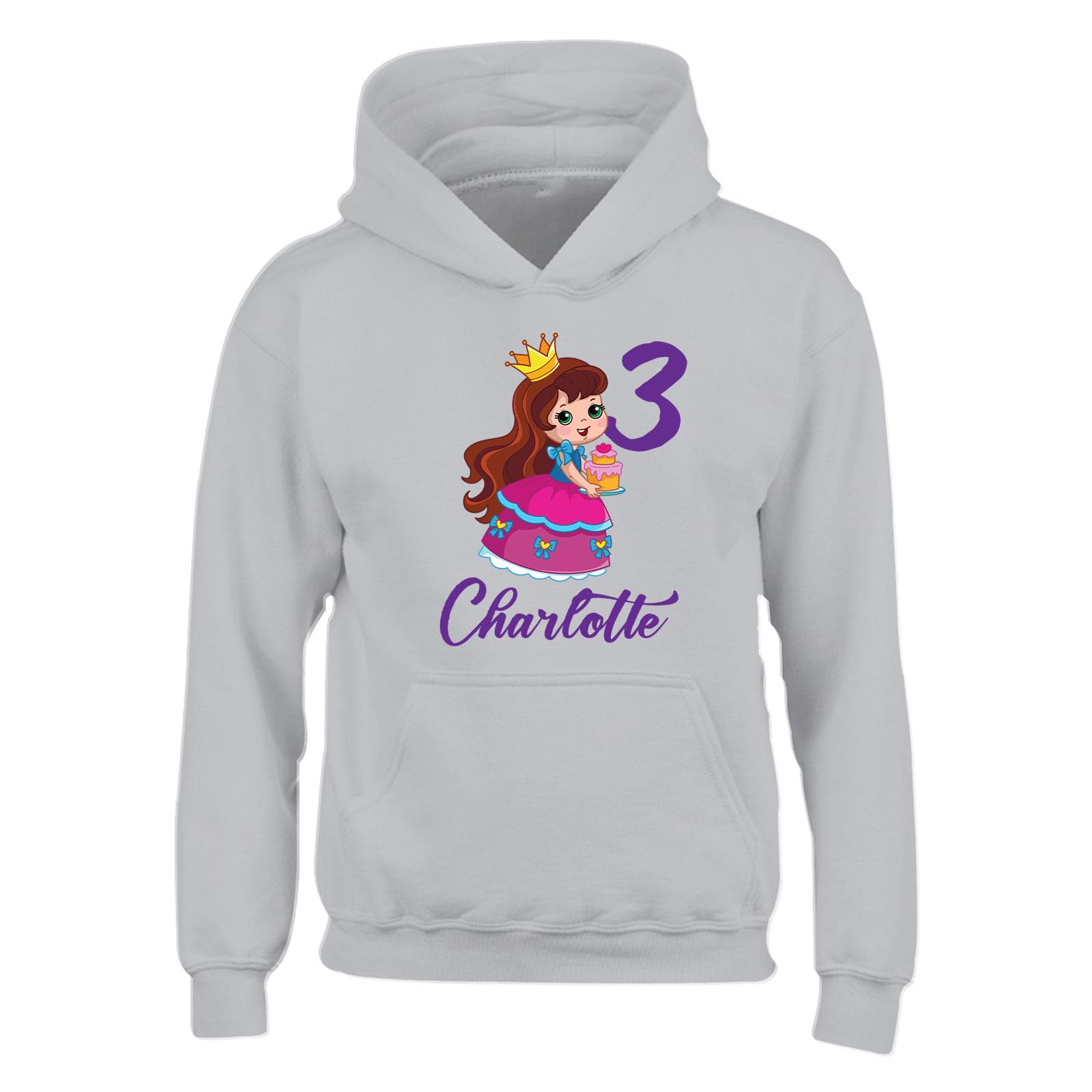 Personalised Any Name & Age Girls Hoody - Girls Customize Hoodie