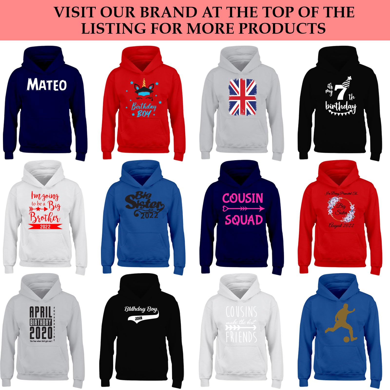 Personalised Any Name & Age Pirate Hoody - Boys Custom Hoodie