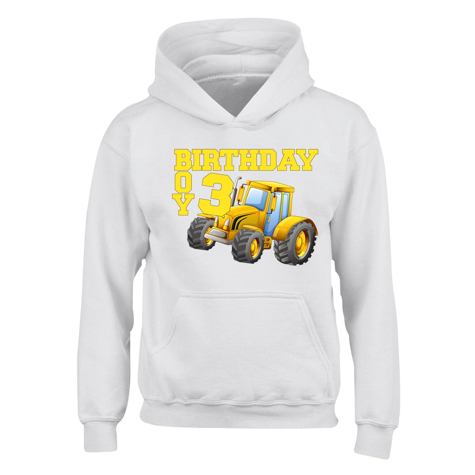 Personalised Custom Age Hoody  - Tractor Design Hoodie for Boys