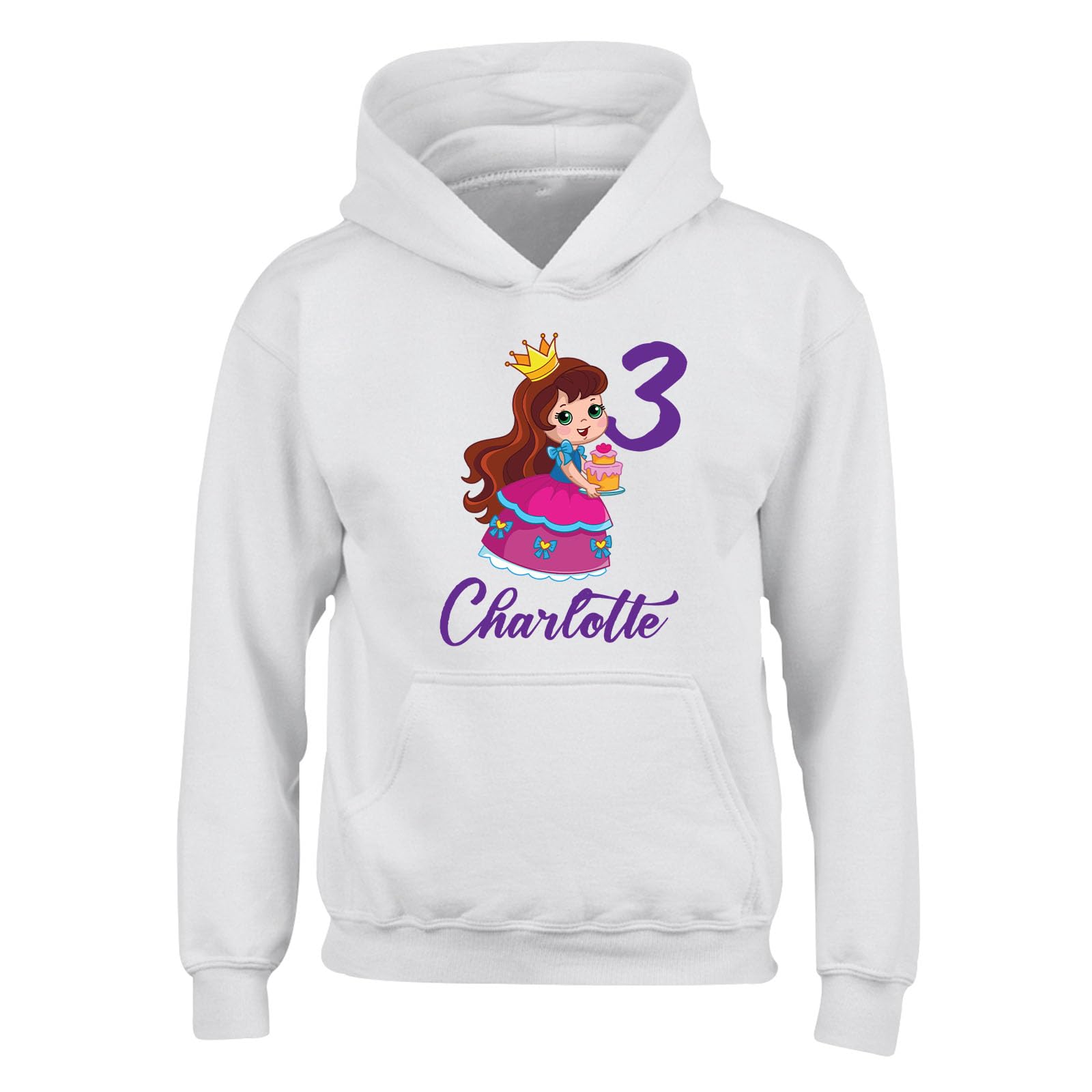 Personalised Any Name & Age Girls Hoody - Girls Customize Hoodie